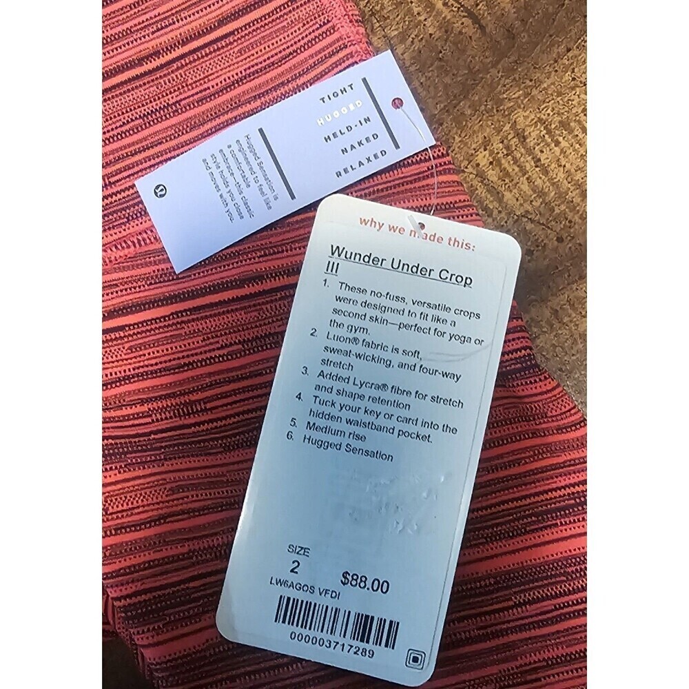Lululemon Wunder Under Crop III Size 2 NWT Luon Yoga Mid Rise Cyber Juice Boom - Picture 5 of 9